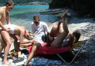 Nudist families beach